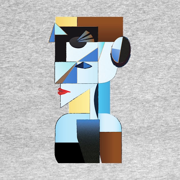 Woman Face Cubist Art by Space Sense Design Studio